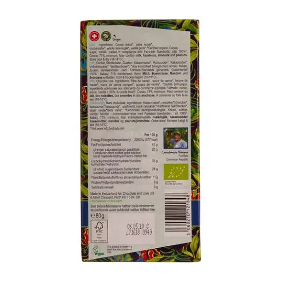 Chokolade Rich Dark 71 pct Fairtrade 80 g økologisk